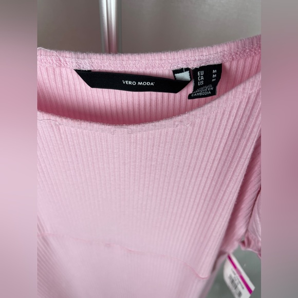 VERO MODA Pink Aria Puff Sleeve Minidress Size Medium NWT - Picture 9 of 10
